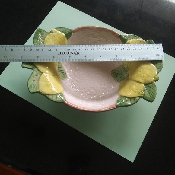 Vintage Fitz and Floyd Fruit Basket Weave Lemon bowl - Picture 8 of 15